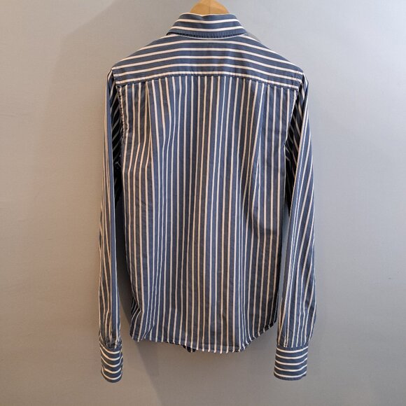 Abercrombie & Fitch Men's Small Muscle Fit Long Sleeve Button Down Striped Shirt - Picture 4 of 14